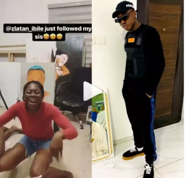 Lady Excited And Rolled On Ground After Zlatan Ibile Followed Her On Instagram
